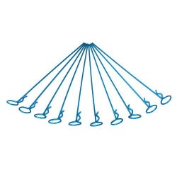 Blue Long Body Clips 10PCS(45°)