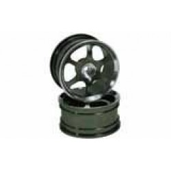 Titanium Color 6-spoke Aluminum Wheels 1 pair(1/10 Car)