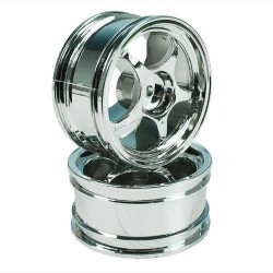 Silver 5-spoke Wheels 1 pair(1/10 Car)
