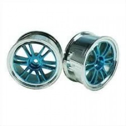 Red 6 dual-spoke Painted Wheels +Tires (1/10 Car)