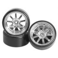 1/10 9 Spoke Wheel & Tyre Set For Drift(7mm Offset) -4pcs