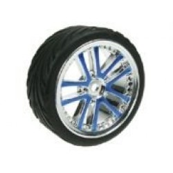 1/10 5 Dual Spoke Rim & Tyre Set On Road (0 Offset - 24mm) 4pcs- Blue