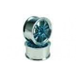 Blue/Silver 6 Dual Spoke Wheels 1 pair(1/10 Car, 4mm Offset)