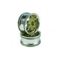 Golden/Silver 7 Y-Spoke Wheels 1 pair(1/10 Car, 3mm Offset)