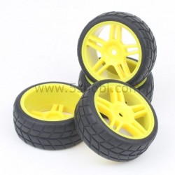 5-Spoke Wheel Rim&Tires Tyre Yellow 4 Adet