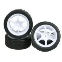 6 Spoke Tyre Set For GT-01 (4pcs)- White